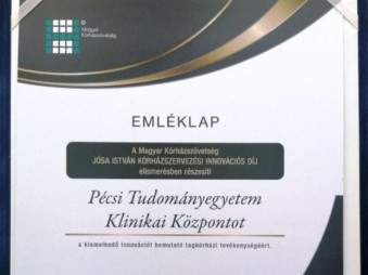 Innovációs díjban részesült a PTE KK elektronikus lázlaprendszere